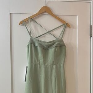Azazie dusty sage bridesmaid dress